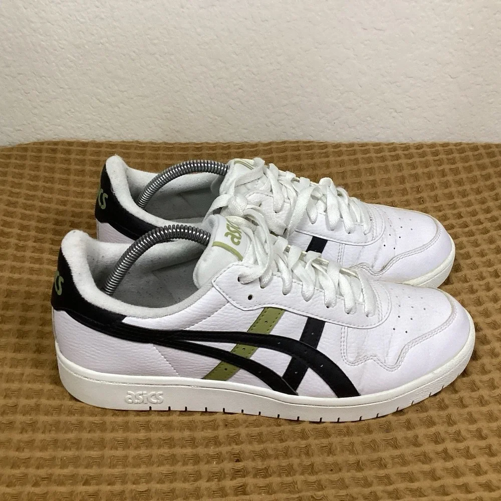 Asics Japan S 'White Black Yellow Mens Size 9 Leather Shoes Sneakers